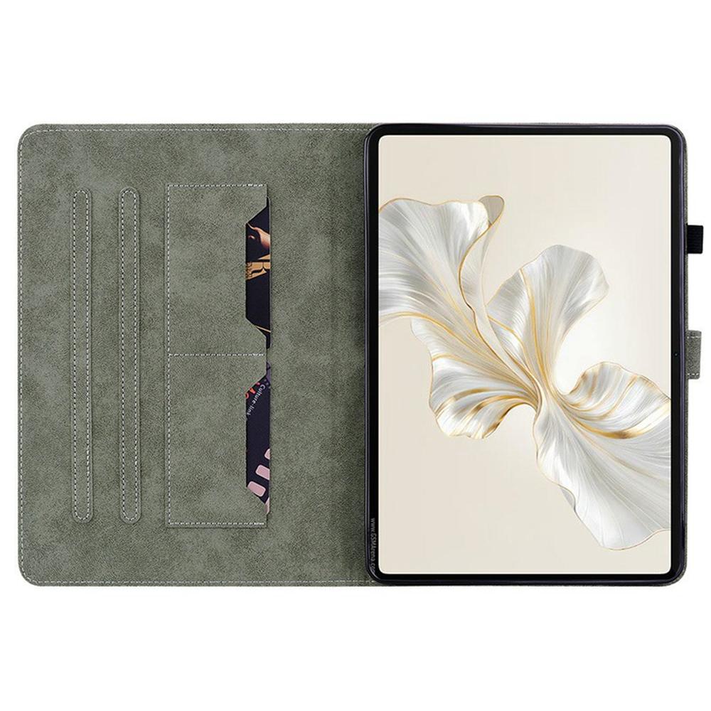 

For Honor Pad X9a Case Tiger Imprint Anti-Scratch PU Leather Tablet Cover Purple