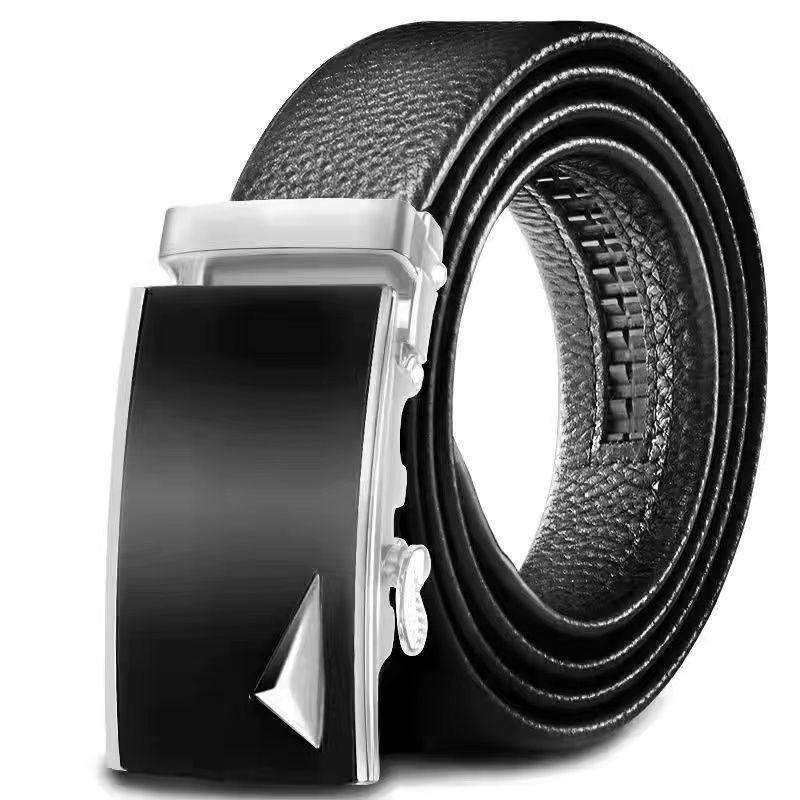 Trendy Youth & Middle-Aged Men's Genuine Leather Automatic Buckle Belt - Korean Style for Casual & Business Wear