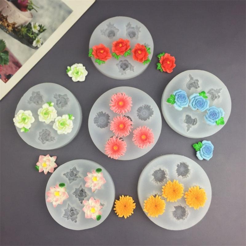 Reusable Silicone Flower Shaped Mold For Resin Clay Jewelry Tools Sturdy Flexible Easy Clean Design