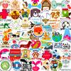 50 Cartoon Veterinary Doodle Stickers Personalized Decoration Pet Hospital Nursing Puppy Animal Protection Waterproof Stickers