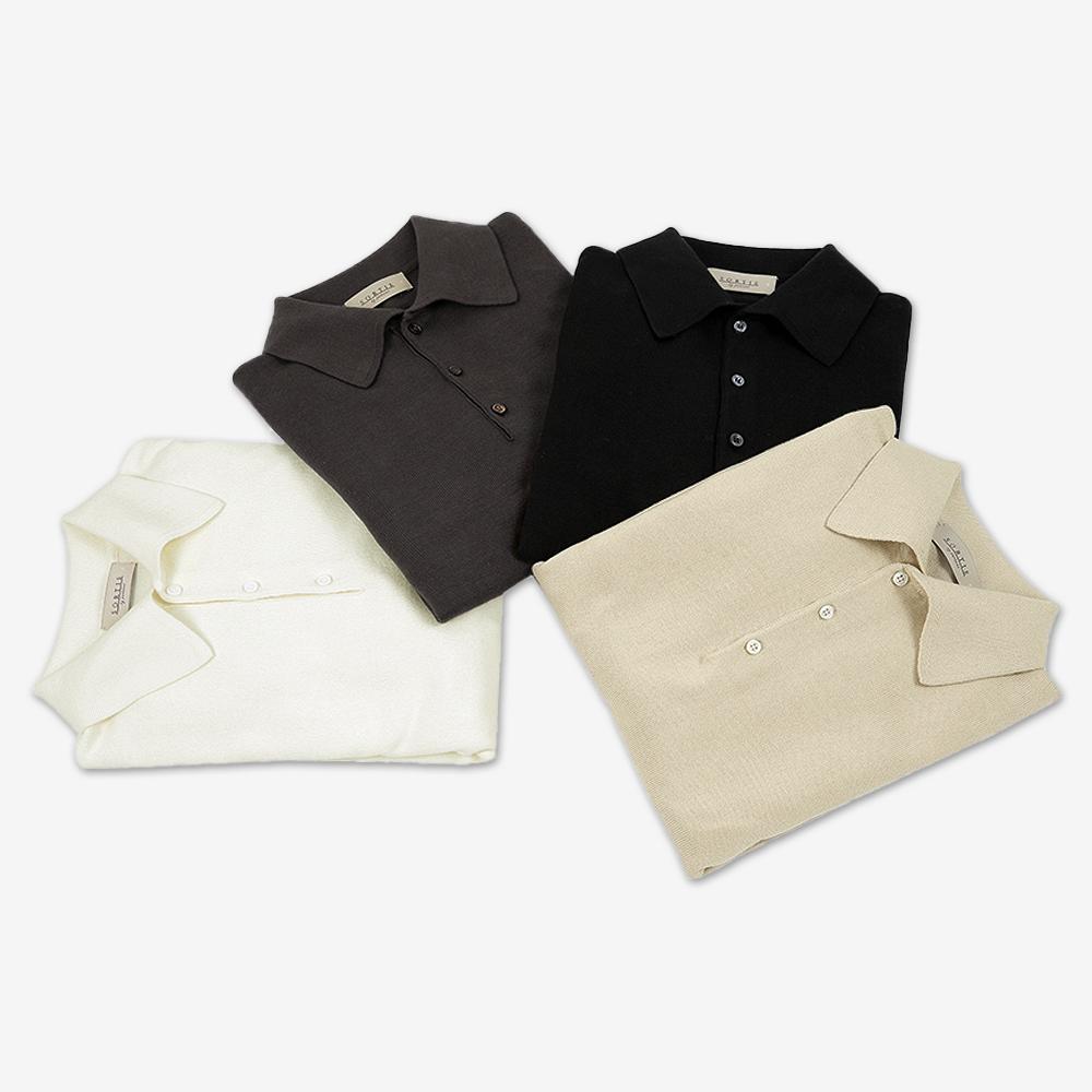 Solti 14Gg Polo Collar Knit (Black)