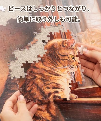 PieceRelax 500-Piece Plastic Jigsaw Puzzle "Gary Patterson Cat Nap" (32x48cm) - Difficult for Adults, No Broken Pieces, Click-together PieceClicks [U1