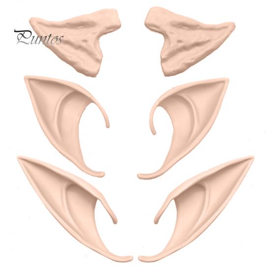 3 Pairs Rubber Elf Ears 10cm 12cm Role-Playing Decorative Ears Cosplay Fairy Pixie Soft Pointed Tips Anime Party Dress Up Costume Makeup Accessories