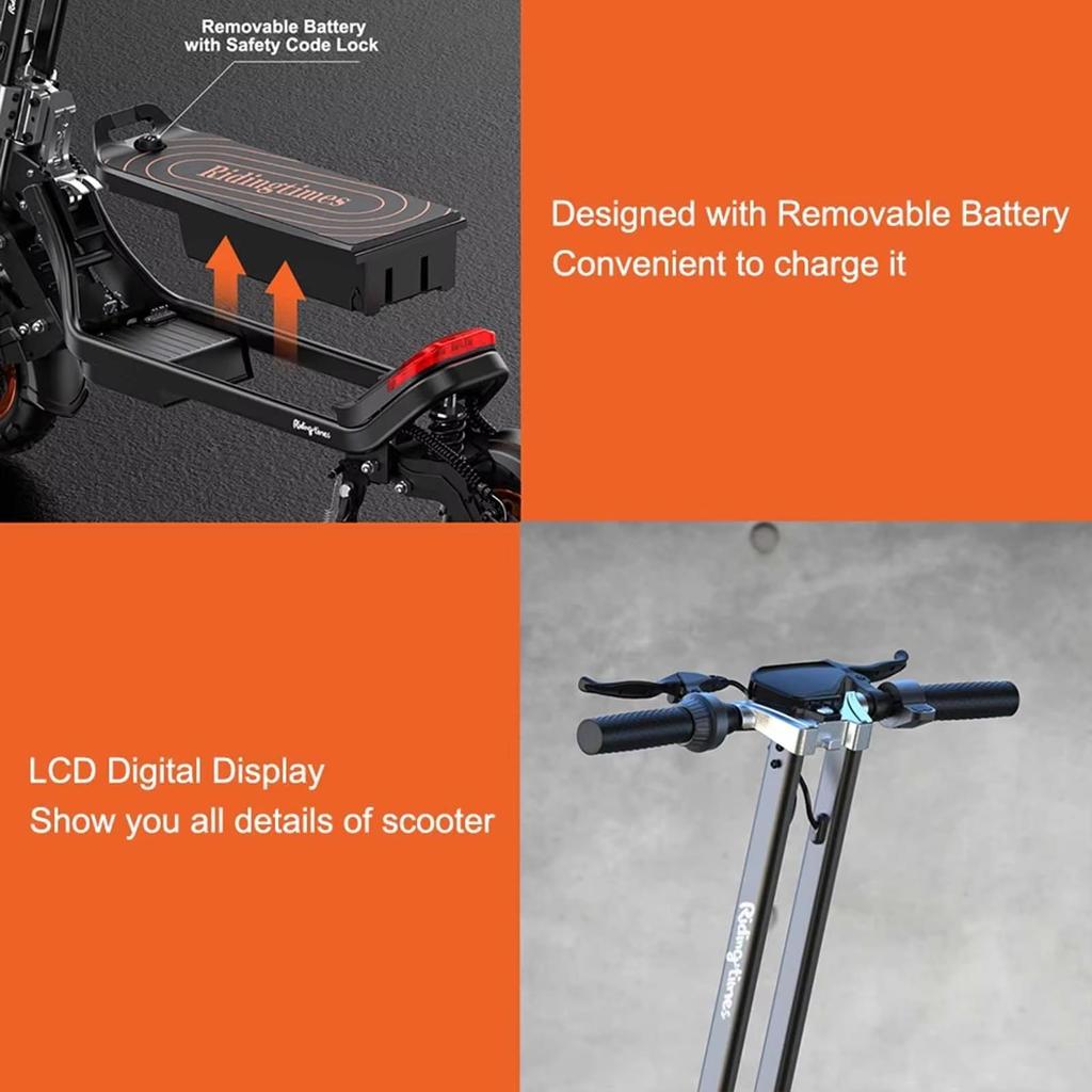 G63 2400W Dual Motor Electric Scooter 48V 20Ah Removable Battery, 65km/h Max Speed, Bluetooth Connected Foldable Escooter for Adults