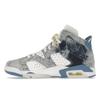 Air Jordan 6 Retro GS Washed Denim 2022 Buty dla dzieci Niebieski Biały Holenderski-Niebieski DM9045-100