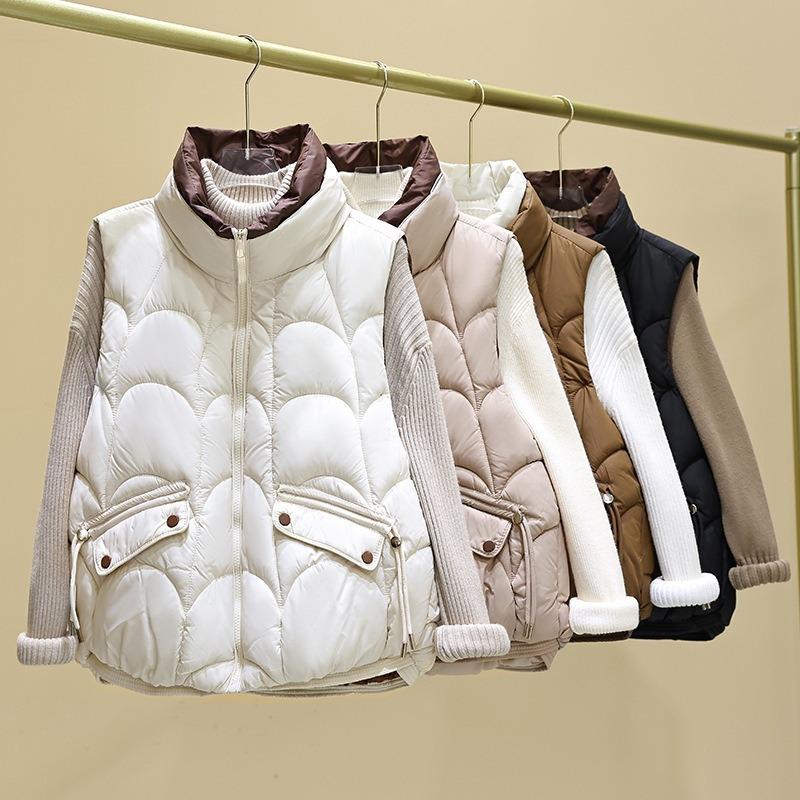 cotton-padded vest women's autumn and winter short stand-up collar loose down cotton vest outer wear cotton vest vest jacket