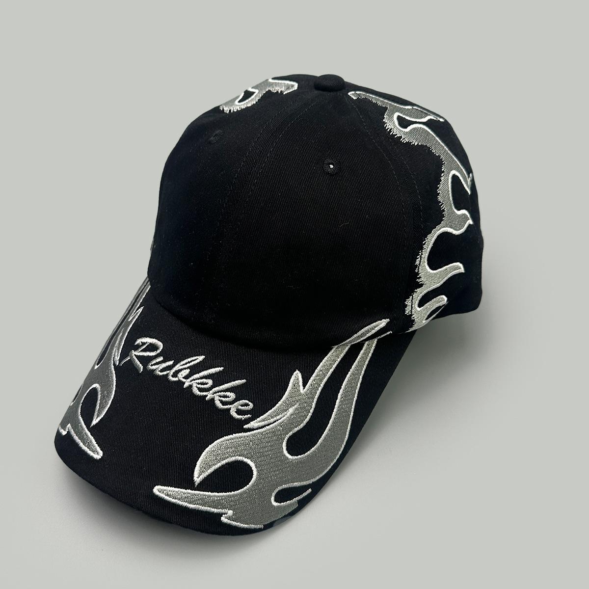 

Embroidered Double Flame Letters Baseball Hats American New Men Women Sunshade Personal Versatile Hip-hop Fashion Peaked Caps 52-60CM