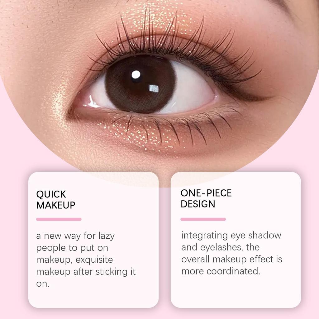 Zephoco Eyeshadow And Eyelash Stickers, Lazy Eye Shadow Eyelash Patch, 2-In-1 Reusable Eye Makeup Stickers Self-Adhesive Quick Makeup