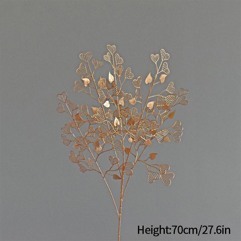 New Year'S Berry Flower Arrangement Chinese Red Fruit Golden Simulated Leaves Wealth Fortune Blessing Flower Vase Bucket Decor