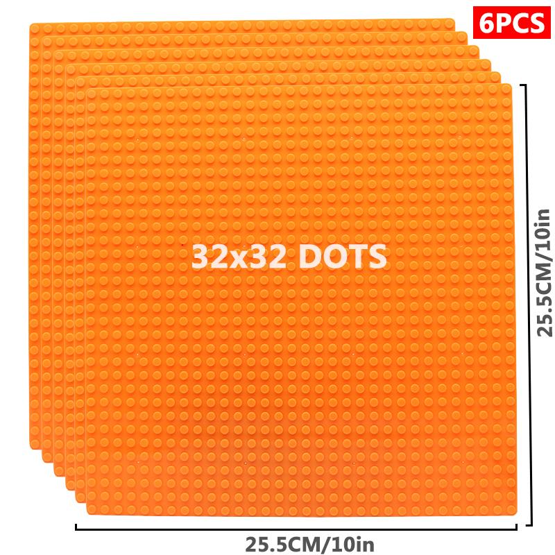 6pcs/set Base Plate 32*32 32*16 Studs Classic Figures Building Blocks Plates Bricks Baseplate Blocks Children Toys For Kid Gifts