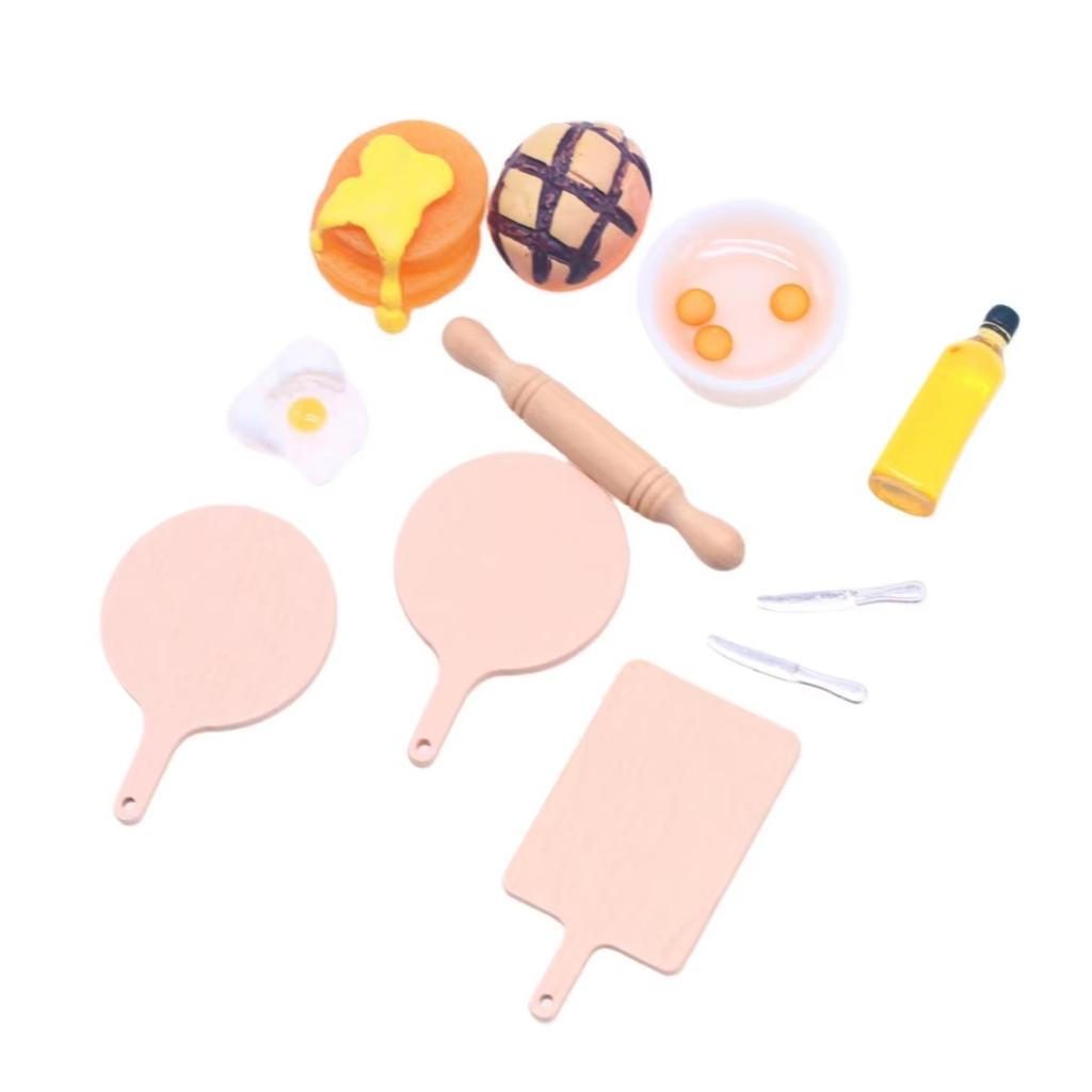 112 Miniature Dollhouse Baking Cooking Pretend Play Mini Utensils Baking Tool Set For Doll Kitchen Food Toy Accessories