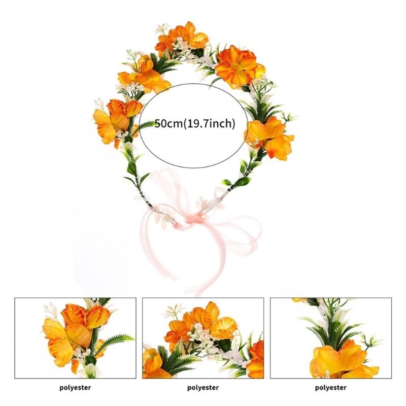 Pastoral Flower Shape Headband for Traveling Taking Photo Spring Girl Ethnic Hair Hoop Wedding Party Bride Hairband