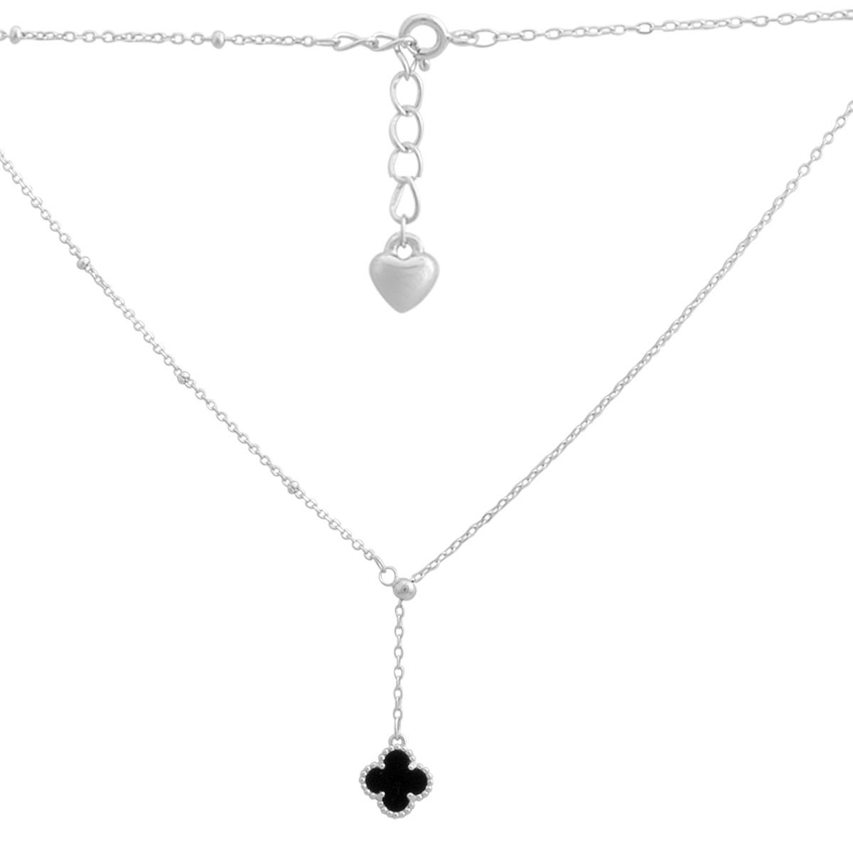 

Silver necklace with natural onyx, weight 3.2 g (60002134) 45-50cm чорний