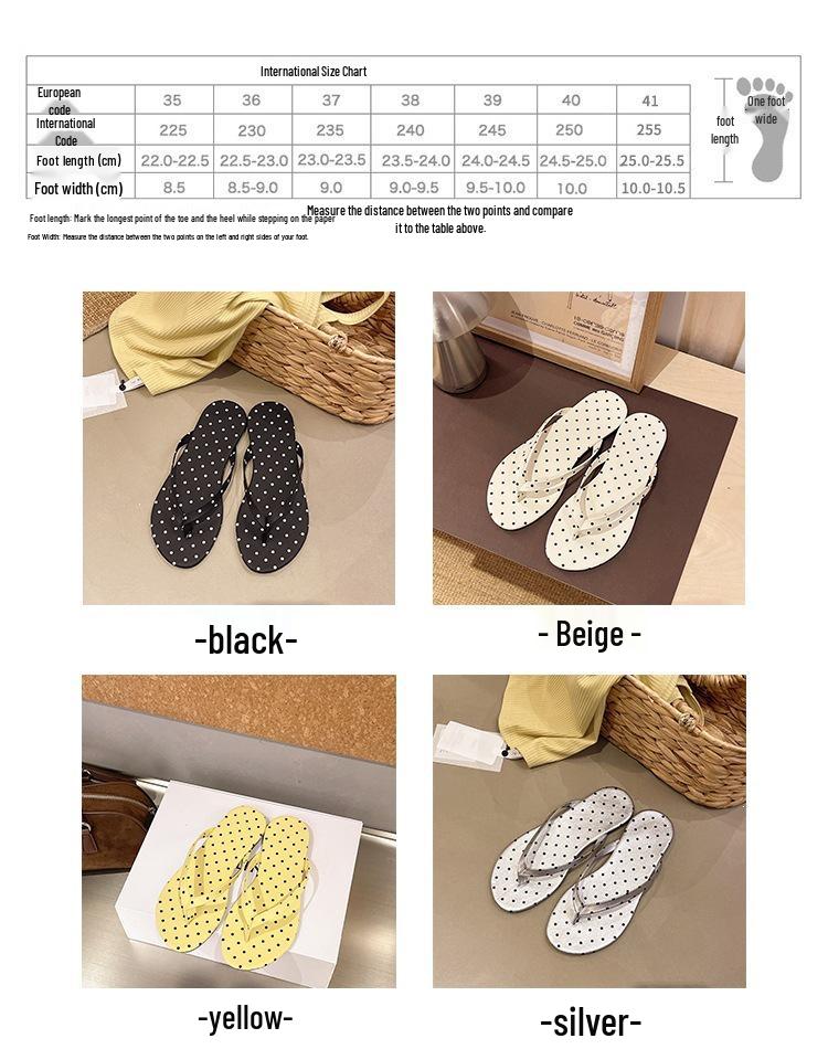 Korean Polka Dot Flip-Flops - Soft, Non-Slip Women's Sandals for Summer Style & Outdoor Wear