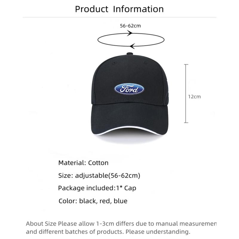 For Ford  MKFashion Women Men Baseball Caps Female Male Sport Cap Sun Hat For Ford ST Racing RS S Mustang Kuga Fiesta Fusion Mondeo Edge