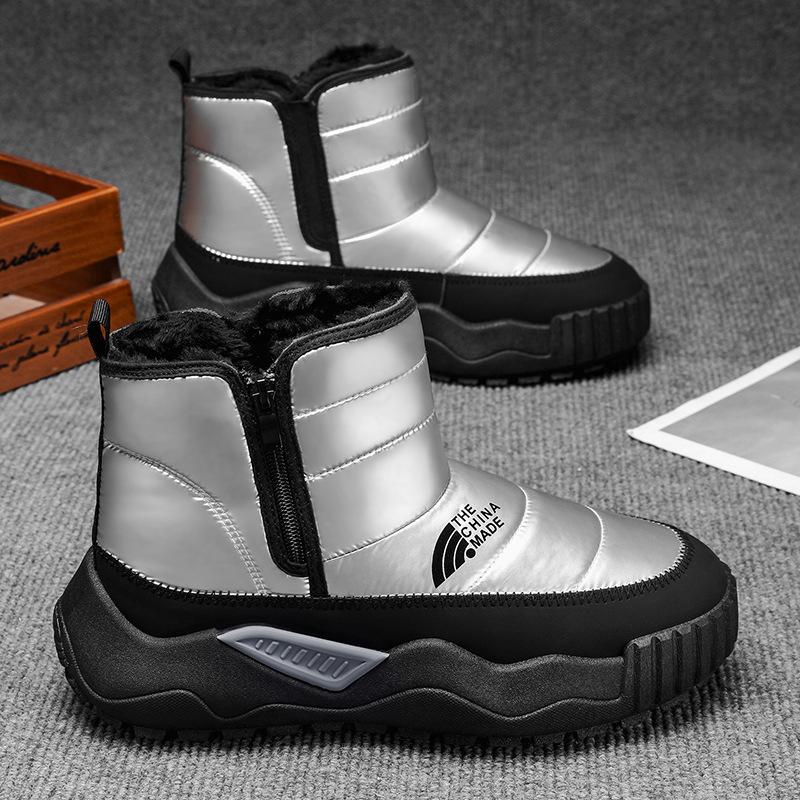 Autumn and winter velvet thickened new warm men's casual boots student high-top snow boots men's shoes cotton shoes men's