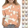 Children's Printed Round Neck Seven Quarter Sleeve Casual T-shirt