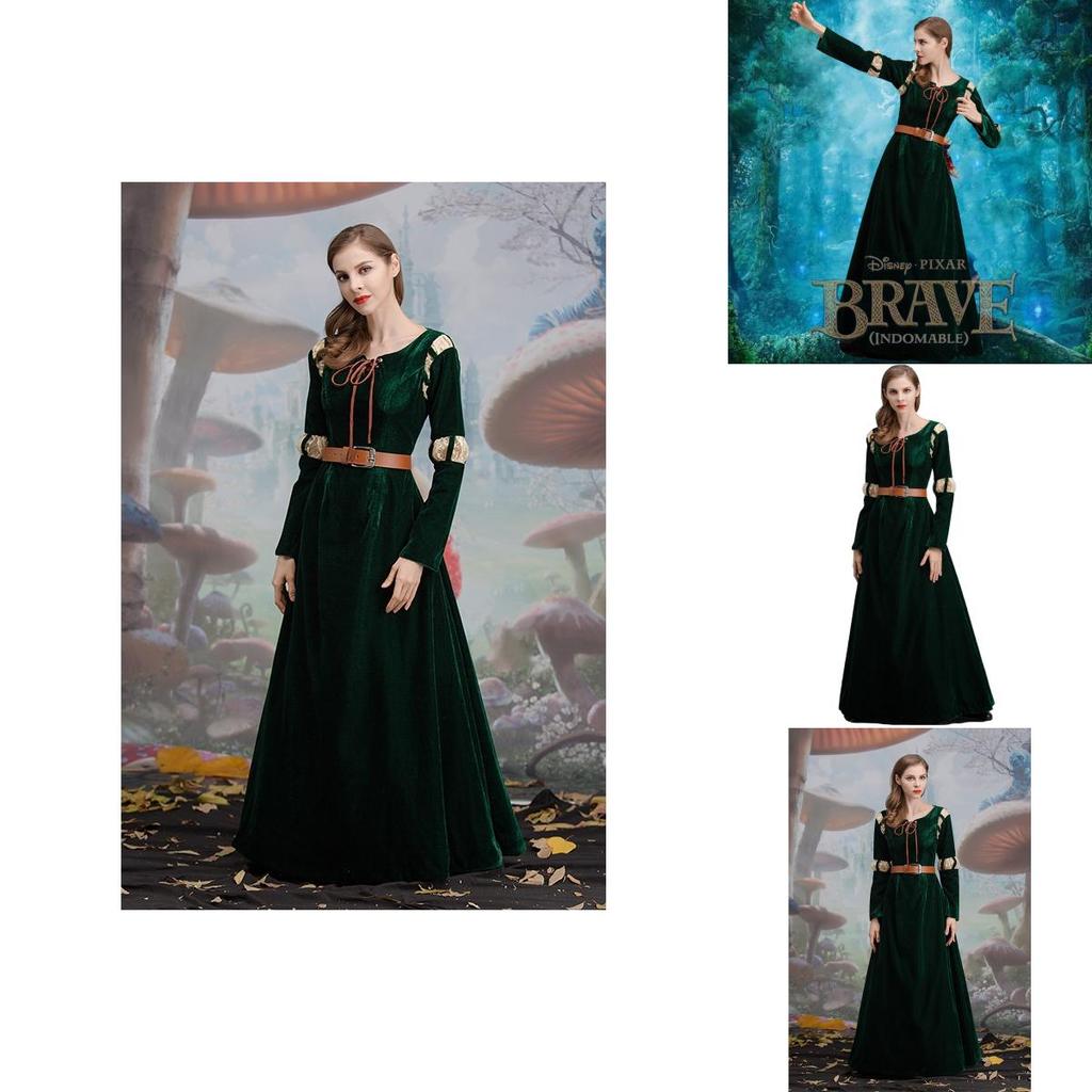 Disney Brave Merida Princess Costume Adult Dress High Quality Cosplay Suit For Halloween Party