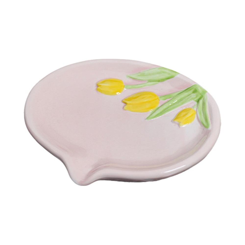 Creative Thickened Flower Soap Holder Non Perforated Delicate Soap Dish Light Luxury Ceramic Soap Box Toilet
