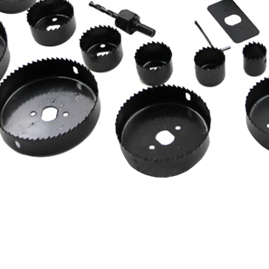 16Pcs Hole Saw Kit Carbon Steel Wear Resistance Accurate Efficient Hole Saw Set for Woodworking