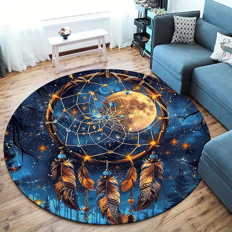Dreamcatcher Round Area Rug,Carpet Rug for Living Room Bedroom Sofa Playroom Decor,Non-slip Floor Mat