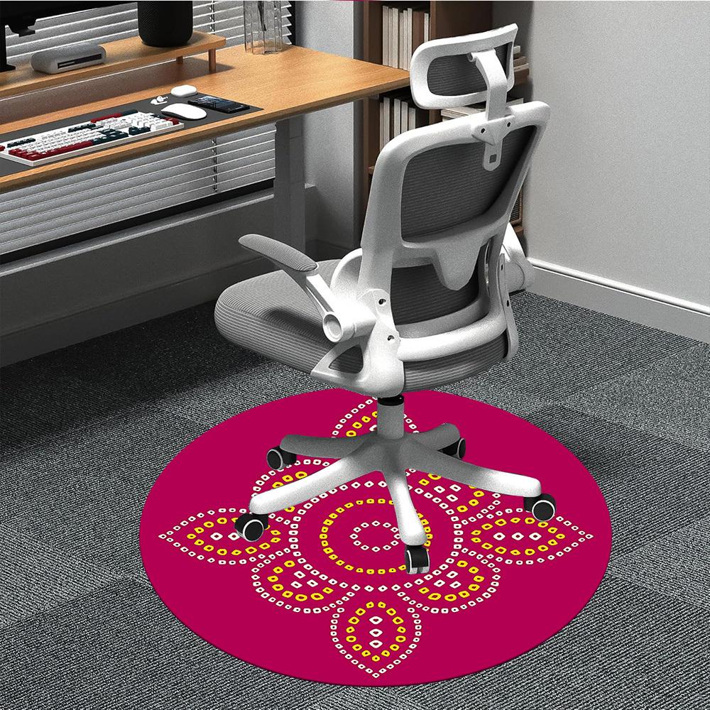 

1pc Floral Pattern Office Round Rug, Non-slip, Soft and Durable Office Rug for Interior Decoration, Perfect for Office, Beautiful Decoration yy2603120 80cm by 80cm
