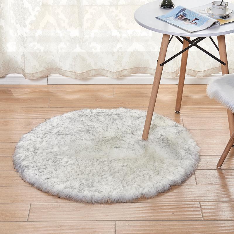 Runder Faux-Wolle Shaggy Teppich für Wohnzimmer, Schlafzimmer oder Yogaraum