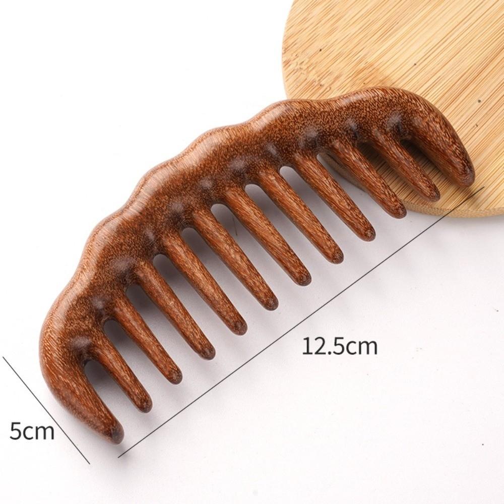 Anti-Static Wooden Comb Handmade Carving Scalp Massager Comb New Wide Tooth Hair Comb Gifts