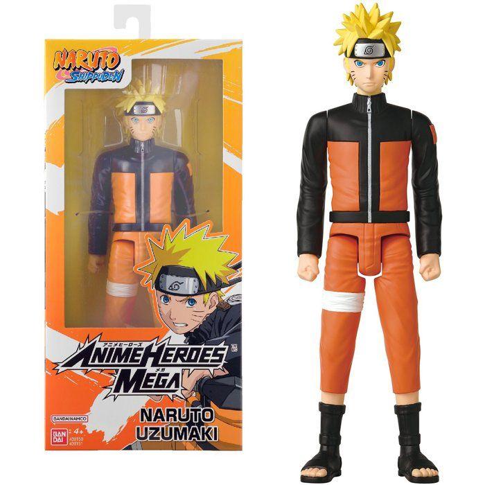 Grande Figurine articulée - BANDAI - Anime Heroes - Naruto Shippuden - Figurine Anime Heroes Mega 30 cm - Naruto Uzumaki