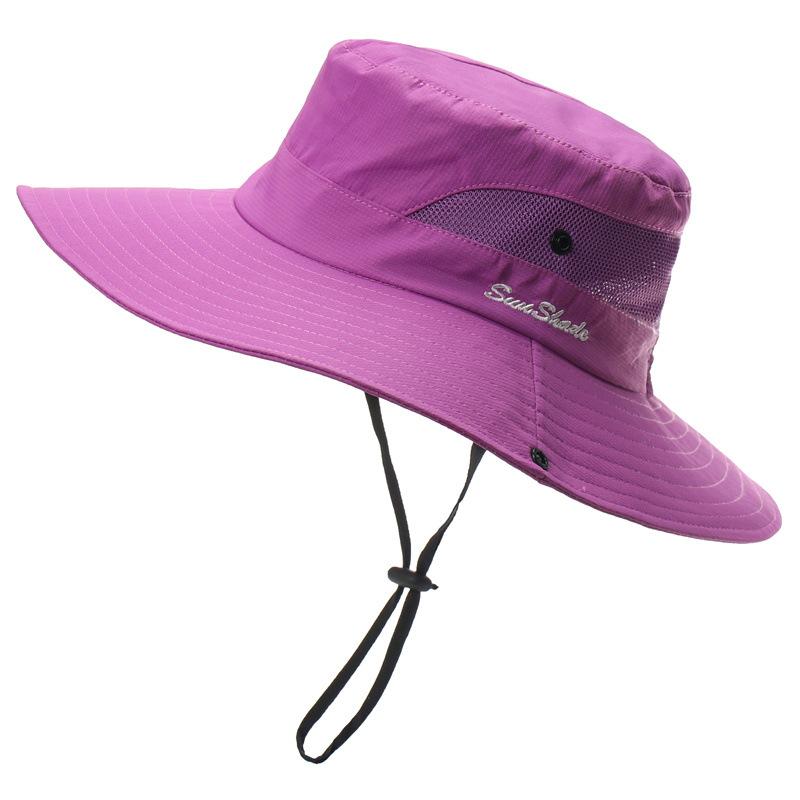 New men's and women's outdoor sun hat ponytail hole bucket hat sun protection sun hat outdoor hiking hat