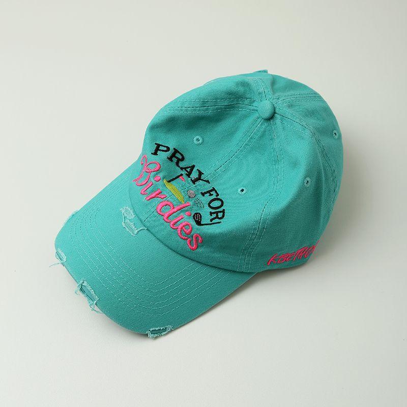 American Retro Hole Embroidery Letter Cap Women S Big Head Circumference Wide Brim Soft Top Baseball Cap Men Show Small Face M（54-58cm）