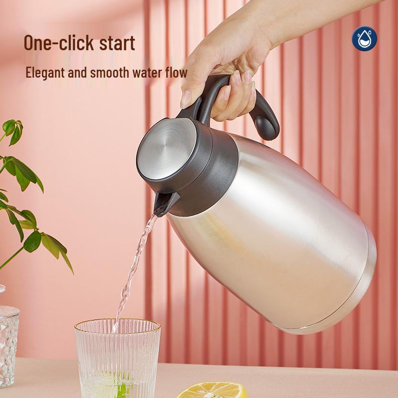 Elegant Stainless Steel Double-Layer Eagle Spout Thermos Flask - Large Capacity Hot Water Bottle