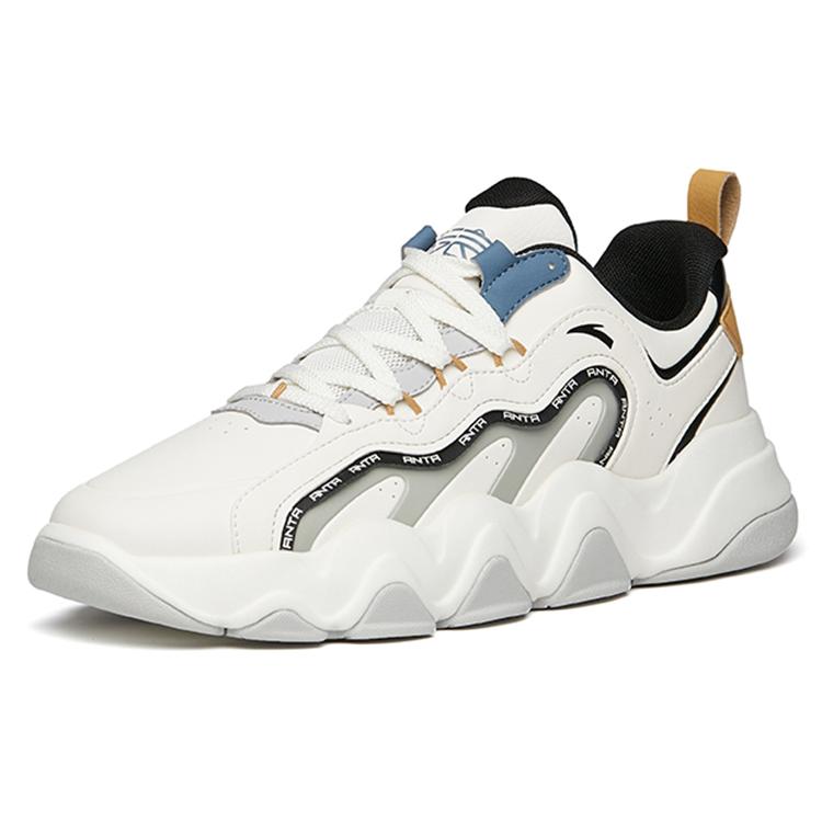 Anta Back Rise Slip Resistant Slip Resistant Low top Running Shoes Men's Black White Gray Comfortable 112148068-6