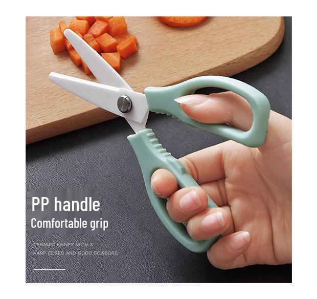 Compact Kitchen Ceramic Scissors for Vegetables