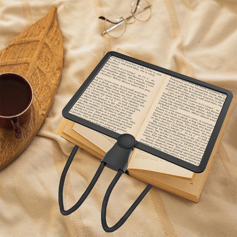 48 LED Hands Release Magnifying Glass 2X Zoom Large Lens Cold Warm Natural Light For Closes Up Tasks Elderly Use