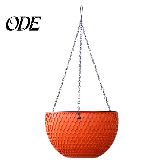 Hanging Pot Flower Basket Imitation Honeycomb Self Water Absorption Plant Hanger Waterproof Outdoor Resin for Garden