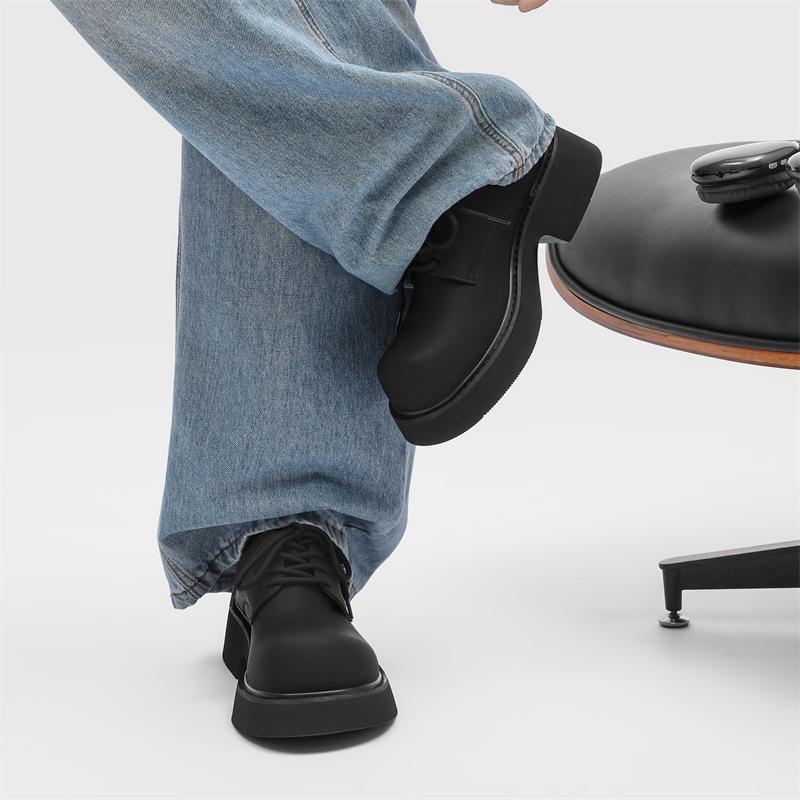 Derby Shoes Men's Shoes Big Head Leather Shoes Summer Breathable Versatile Single Shoes Loafers Trendy Laces 9522-H