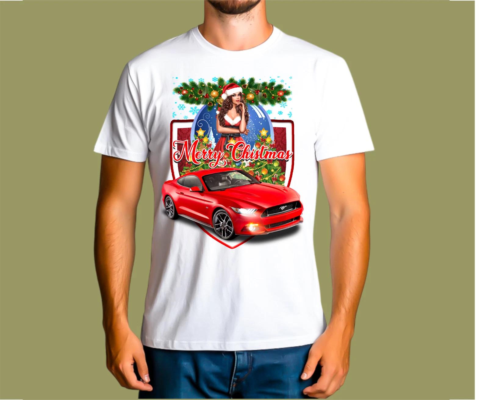 CHRISTMAS FORD MUSTANG / XMAS T-SHIRT S