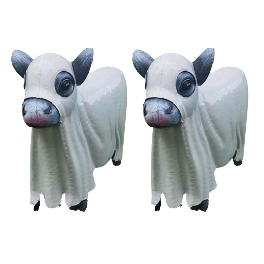 Halloween Ghost Figurines Centerpieces Spooky Resin Cow Ghost Statue Garden Decor Halloween Decorations for Porch Lawn