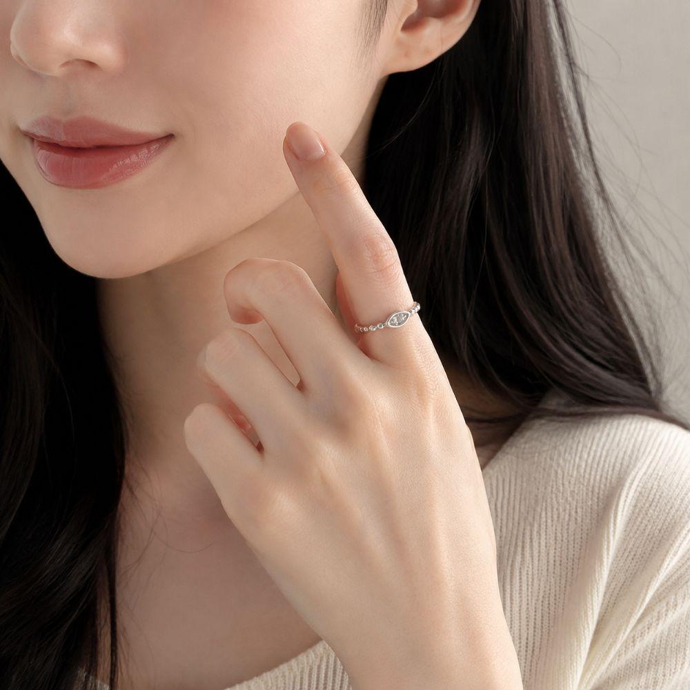 Stackable Design Heart Ring Silver Color Adjustable Ring Open Finger Ring Valentines Gift