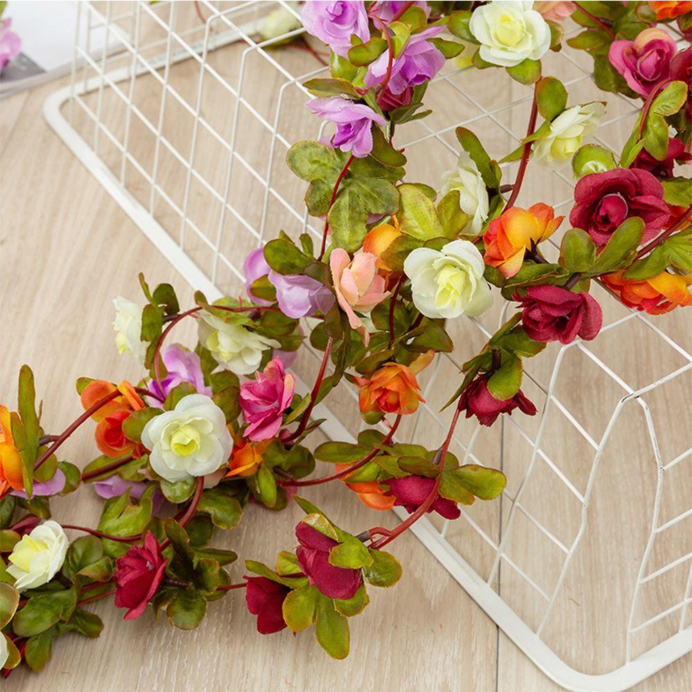 Wedding Decor Rose Garland Garden Arch Fake Plant Vines Flowers Garland Artificial Rose Flowers