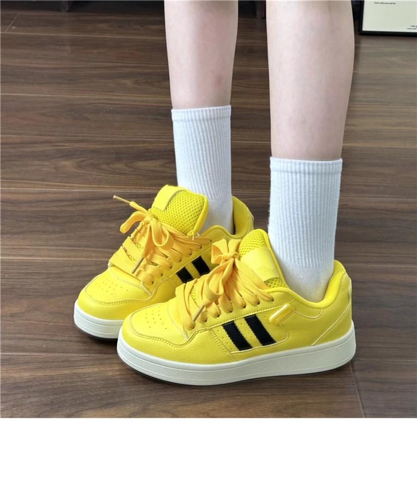 Little White Shoes Women's 2025 New Popular Versatile Spring and Autumn Thick Baseplate Shoes Spring and Autumn Heightening Breathable Sports