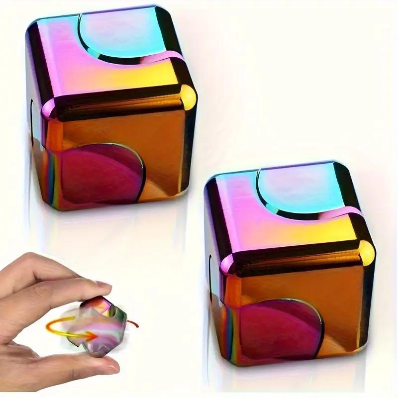 Spielzeug Spielzeug Metallwürfel Rotierender Fingerspitzen Kreisel Fidget Anti Stress Erwachsener Büro Zuhause Reise Tragbarer Spinner Weihnachtsgeschenk Geschenke