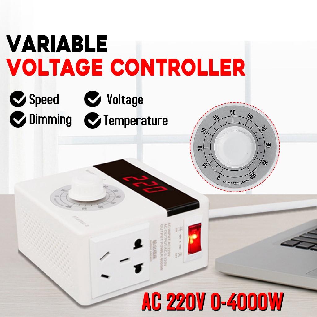 LCD Speed Regulation Variable Voltage Controller 220V For Speed Motor Dimming Temperature 1.2M Cable Stepless 4000W