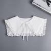 Perfect Match Woman Bowknots Detachable Collar Shoulder Wraps Shawls Fake Collar Decorative Sweater Blouse Tops Shirt False Collars