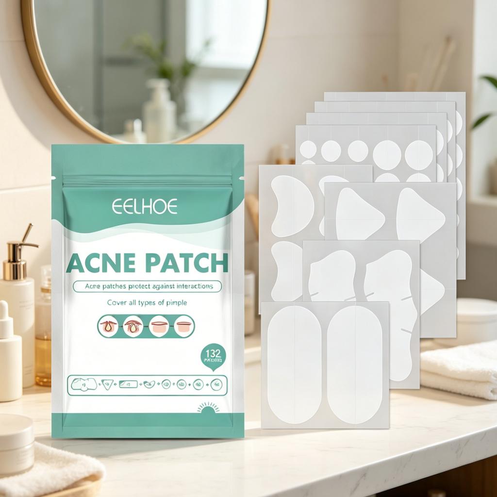 EELHOE Hydrocolloid Acne Patches Pimple Removal Smoothing Skin Repair Blemish Care Invisible Breathable Pimple Patch 132 Patches