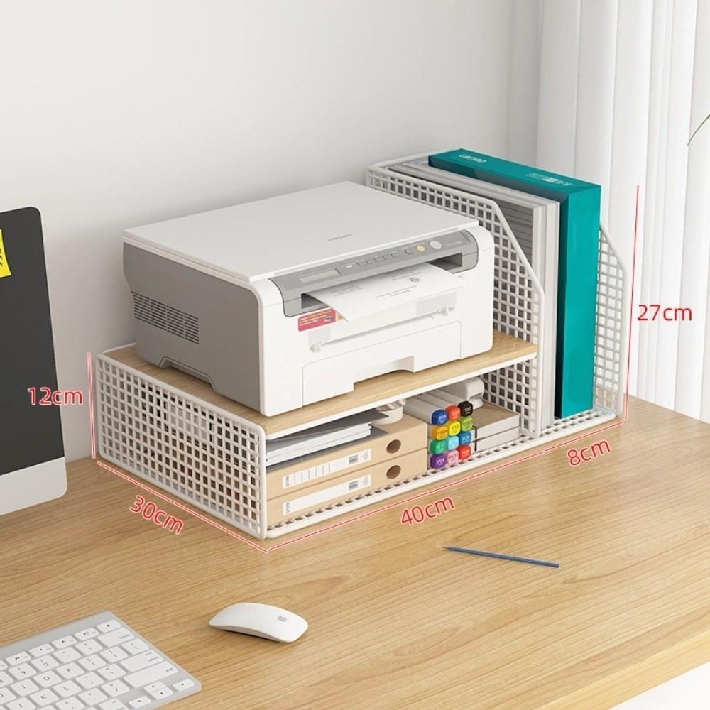 Metal Desk File Organizer Multi-functional Space-saving Document Storage Shelf Integrated Storage Document Management Rack