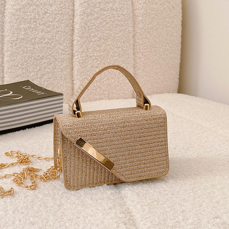 Trendy Mini Handbag For Women Stylish Casual Korean Fashion Pu Shoulder Bag In Gold Black Pink Silver