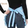 Kitchen Apron with Double Pockets Ruffle Trimmed Half Apron Adjustable Ties Western Pastry Work Clothes Apron