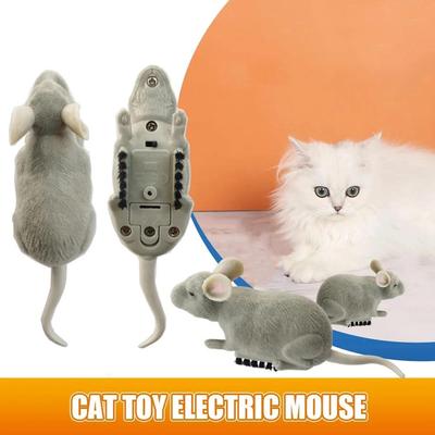 1PC Elektrische Maus Spielzeug Katze Spielen Automatische Flucht Roboter Vibration Krabbeln Batterie Betrieben Plüsch Maus Haustier Interaktion Spielzeug